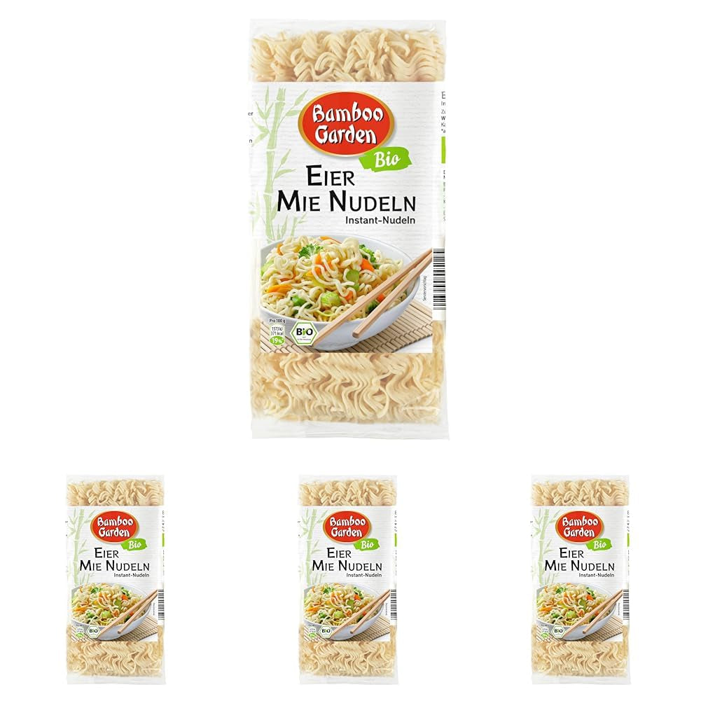 Tăiței cu ouă și mie organice din Bamboo Garden, 250g (Designul ambalajului poate varia)