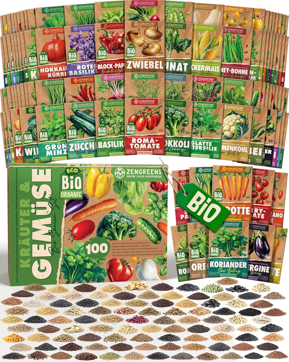 Bio Wintergemüsesamen Im 20Er Set - 20 Winter Gemüse Samen Für Den Einfachen Anbau Im Garten, Balkon Oder Hochbeet - Pflanzensamen - Saatgut