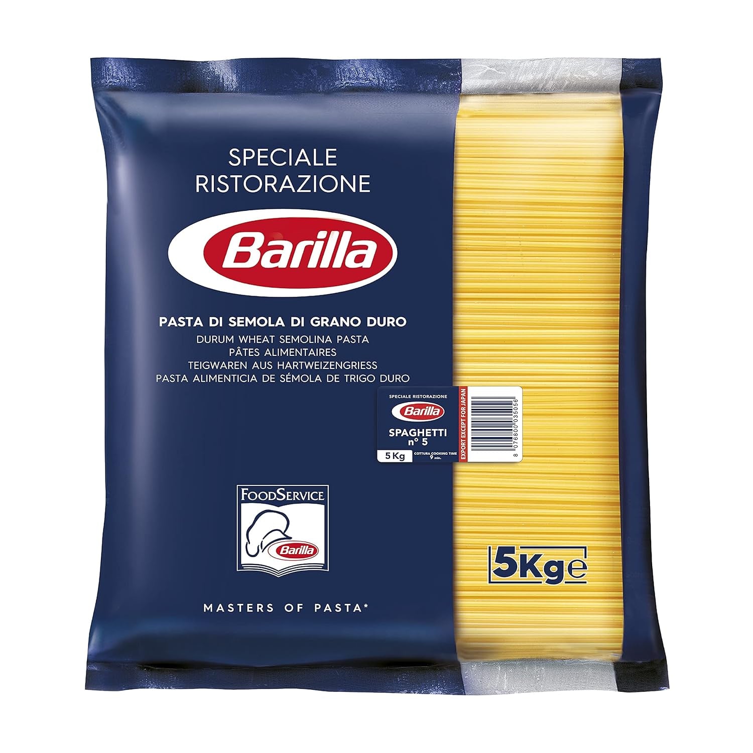 Barilla Pasta Klassische Spaghetti n.5 aus high-quality Hartweizen immer al dente, (1 x 500 g), geschmacklos