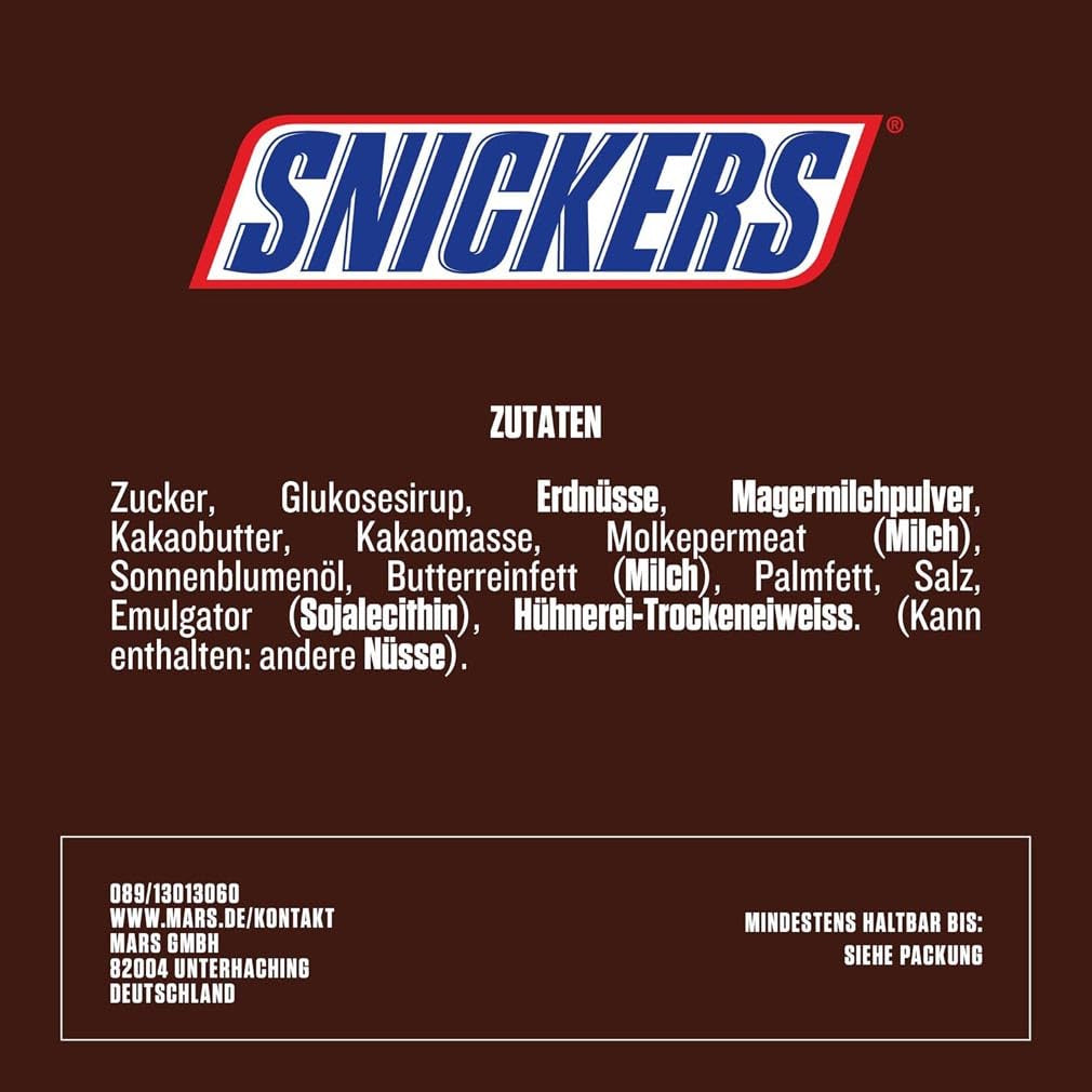Snickers Chocolate Bar Peanut Caramel 5 Bar Pack | Snack football | (1 x 5 x 50g)
