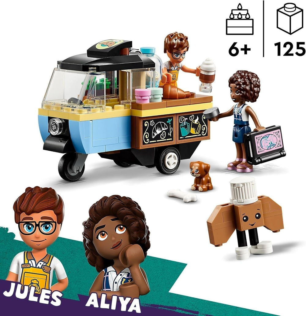 LEGO Friends Rolling Café Small Baking Toy for Kids, Gift for Girls and Boys 6 Years Old, Educational Toy with Aliya, Jules and Aira the Dog 42606 Building Sets Beuche den LEGO-Store