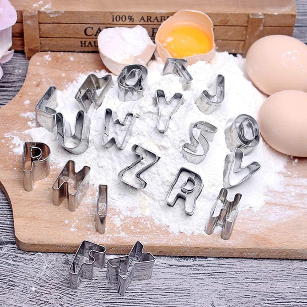 Forme de copt pentru fursecuri, alfabete, litere, fondant, fursecuri, DIY, din plastic, simbol, formă de copt, oțel inoxidabil, alfabet, biscuiți, bucătărie, gadget, accesorii de copt, set
