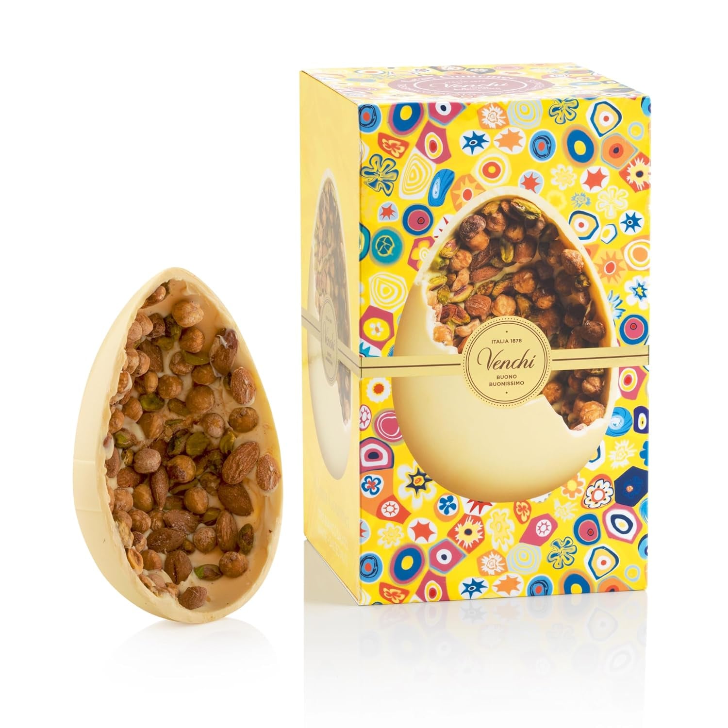 Venchi - Chocolate egg, pistachio flavor, with whole pistachio, with surprise, gluten free, 500g, Easter collection, gift idea
