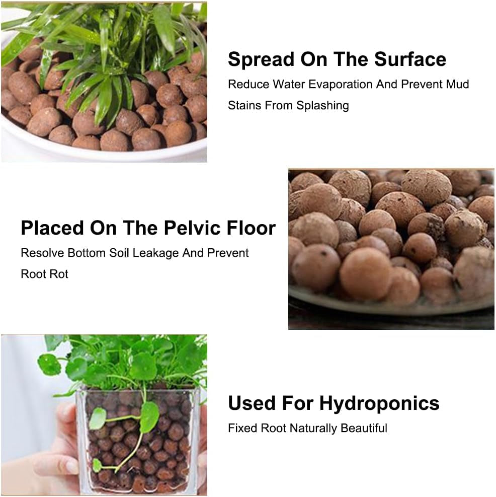 Coarse-Grained Clay Granules, Expanded Clay Granules, Plant Granules, Expanded Clay 1L Hydroponic Planting Substrate, 5-8mm Granulation Clay Granules