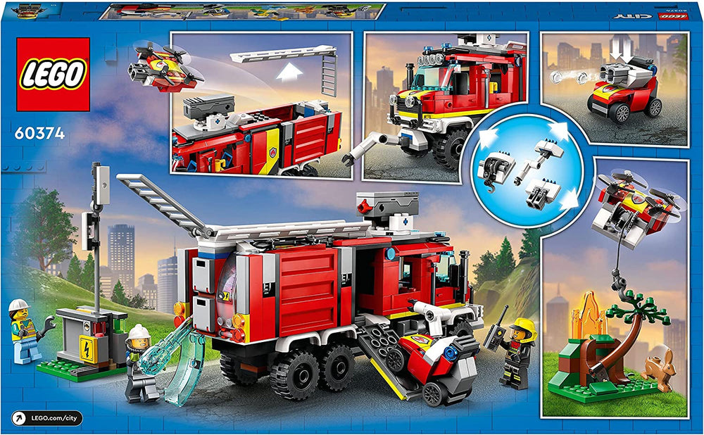 LEGO 60374 City Fire Brigade Command Vehicle Modern Fire Truck Toy with Fire Fighting Drones Figures for Kids Building Sets Besuche den LEGO-Store