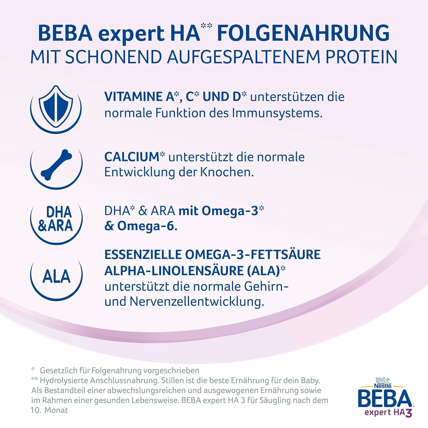 BEBA expert HA 3 Hydrolyzed continuation formula, from 10 months, 1 pack (1 x 550 g)