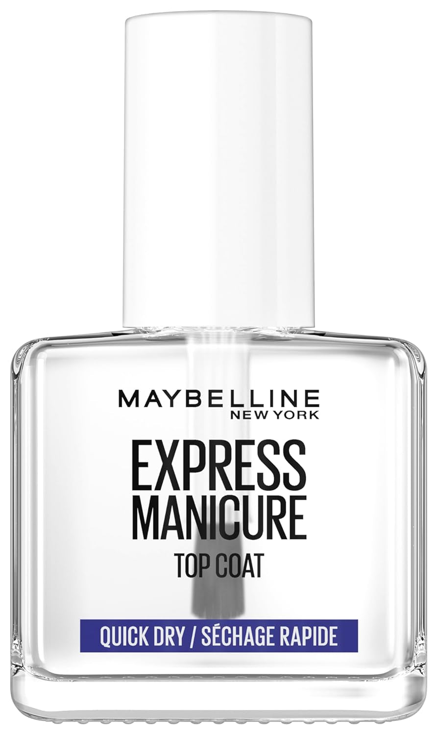Maybelline New York Nail Polish, Quick Dry Top Coat Express Manicure, Transparent, 12 ml