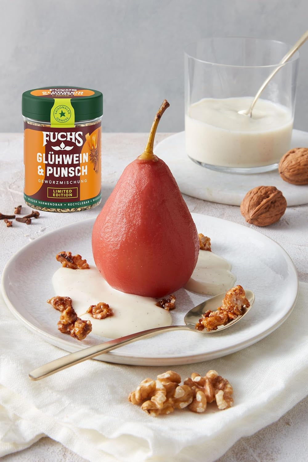 Fuchs Gewürze - Glühwein und Punsch Gewürz - weihnachtliche Gewürzmischung für Wein und Punsch - aus natürliche Ingredient - 40 g in wiederverwendbarer, recyclebarer Dose