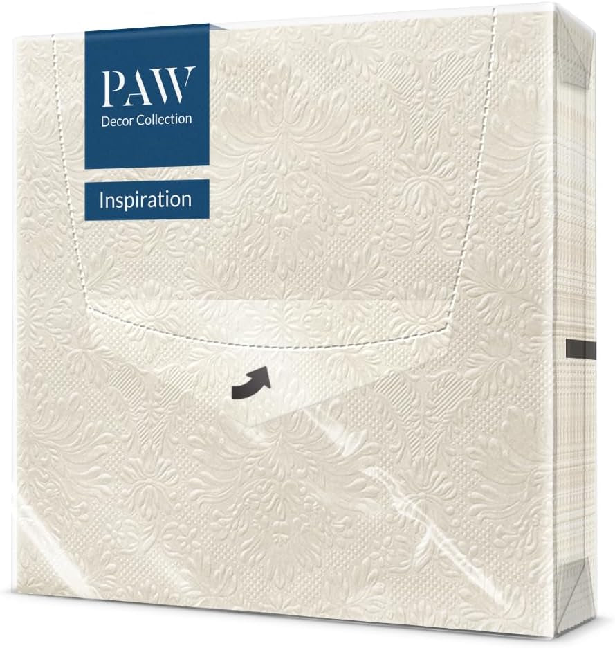 PAW - Șervețele gofrate 3 straturi (33 X 33 Cm) I 20 bucăți I Perfect pentru zile de naștere, petreceri, nunți, comuniuni, sărbători I Decorațiuni de masă Șervețele din hârtie texturată I Inspirație modernă (Hortensia)