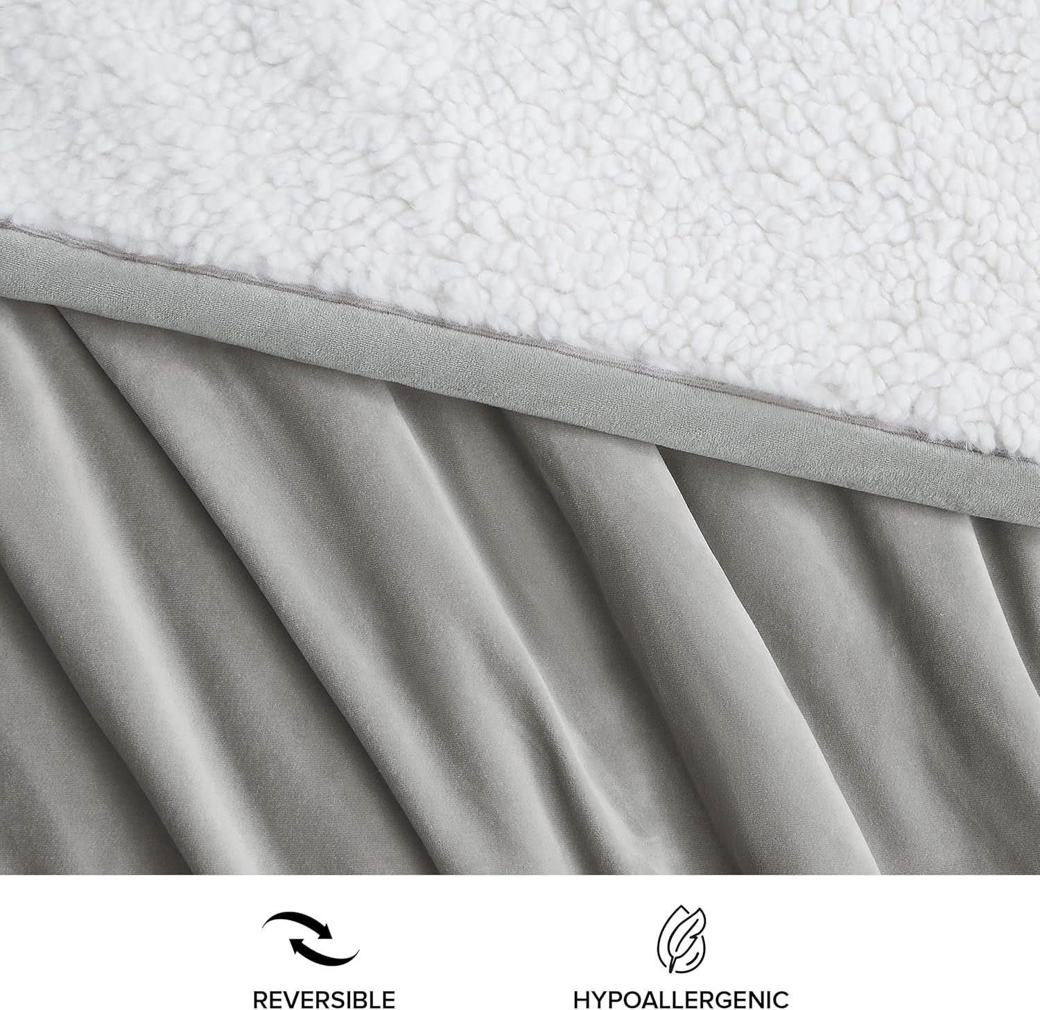 UGG 01465 Bliss Sherpa Pătură de aruncare complet reversibilă pentru canapea sau pat, lavabilă la mașină, ușor de întreținut, pluș moale, pături de lux supradimensionate, 178 X 127 cm, sigilare Plapumi si pilote Naty Shop