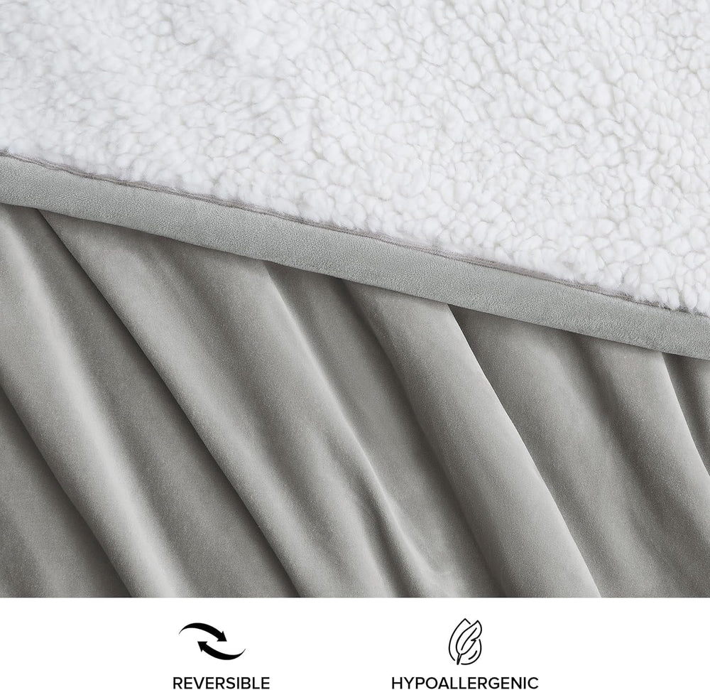 UGG 01465 Bliss Sherpa Throw Blanket Fully Reversible for Couch or Bed Machine Washable Easy Care Soft Plush Oversized Luxury Blankets 178 X 127 cm Seal Naty Shop Duvets & Quilts