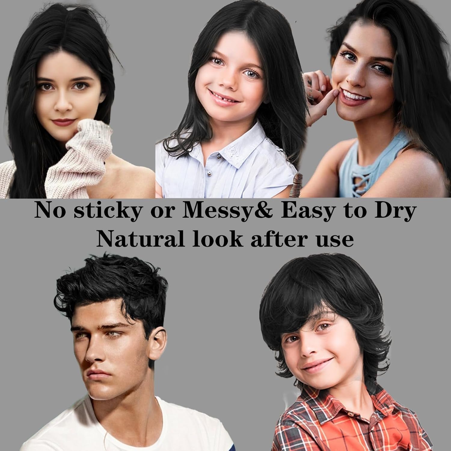 COLAYERIST Culoarea temporară a părului negru lavabil, ceară de colorare a părului pentru bărbați și femei, mascara de păr pentru petreceri sau cosplay, produse de colorare a părului fără mizerie Vopsea pentru par Naty Shop