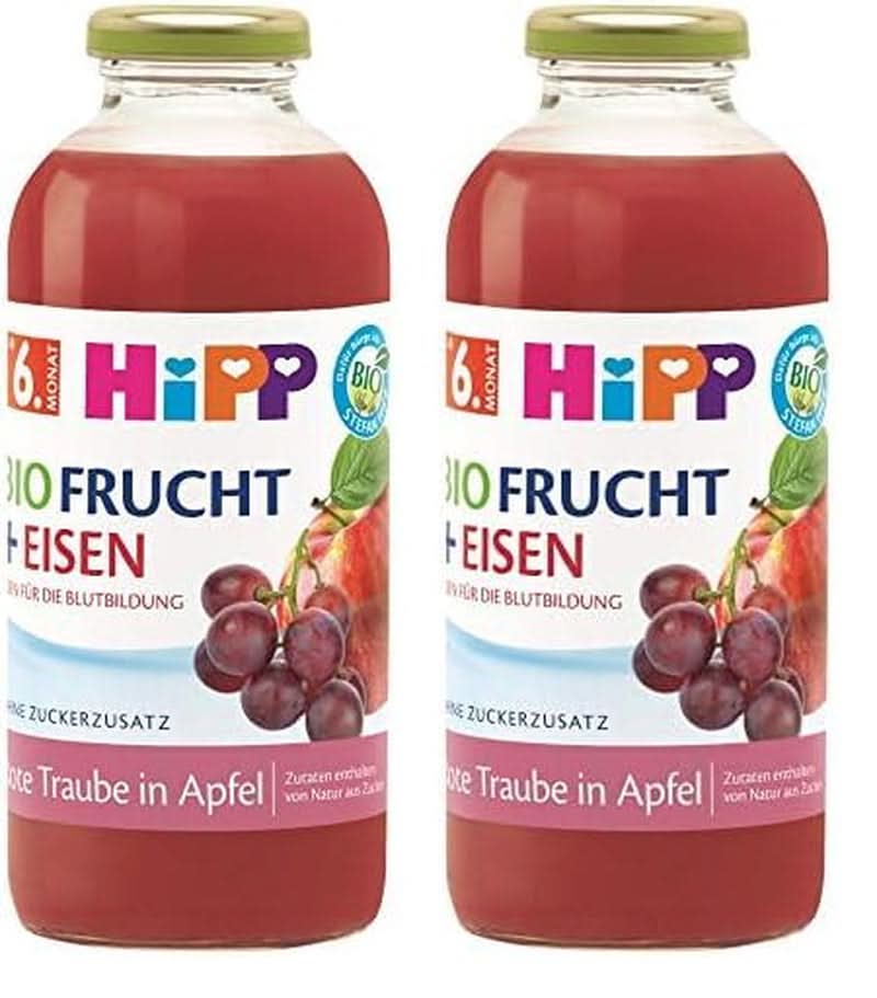 Hipp Organic drinks with fruit juice +, multifruit with vitamin C, pack of 6 (6 x 0.5 L) Mother and Child Naty Shop 2 x 500 ml Red fruits