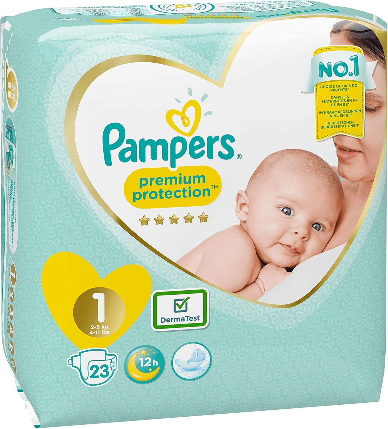 Pampers Premium Protection New Baby diapers, size 1 (newborn), 22 pieces
