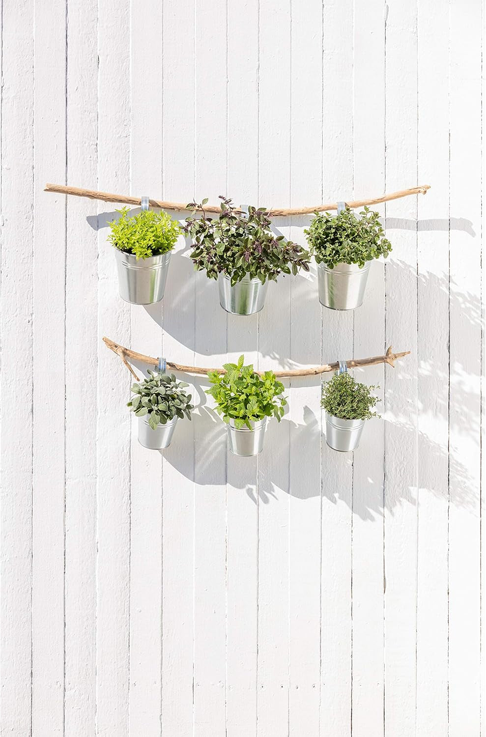 Ghiveci Dehner cu suport pentru mâner, Ø 14 cm, înălțime 14 cm, zinc, argintiu