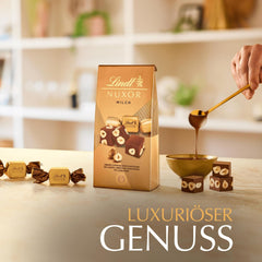 Lindt Chocolate | NUXOR milk chocolate sachet | 103g | Creamy Gianduja Milk Chocolate Cubes with Roasted Hazelnuts | Chocolate gift