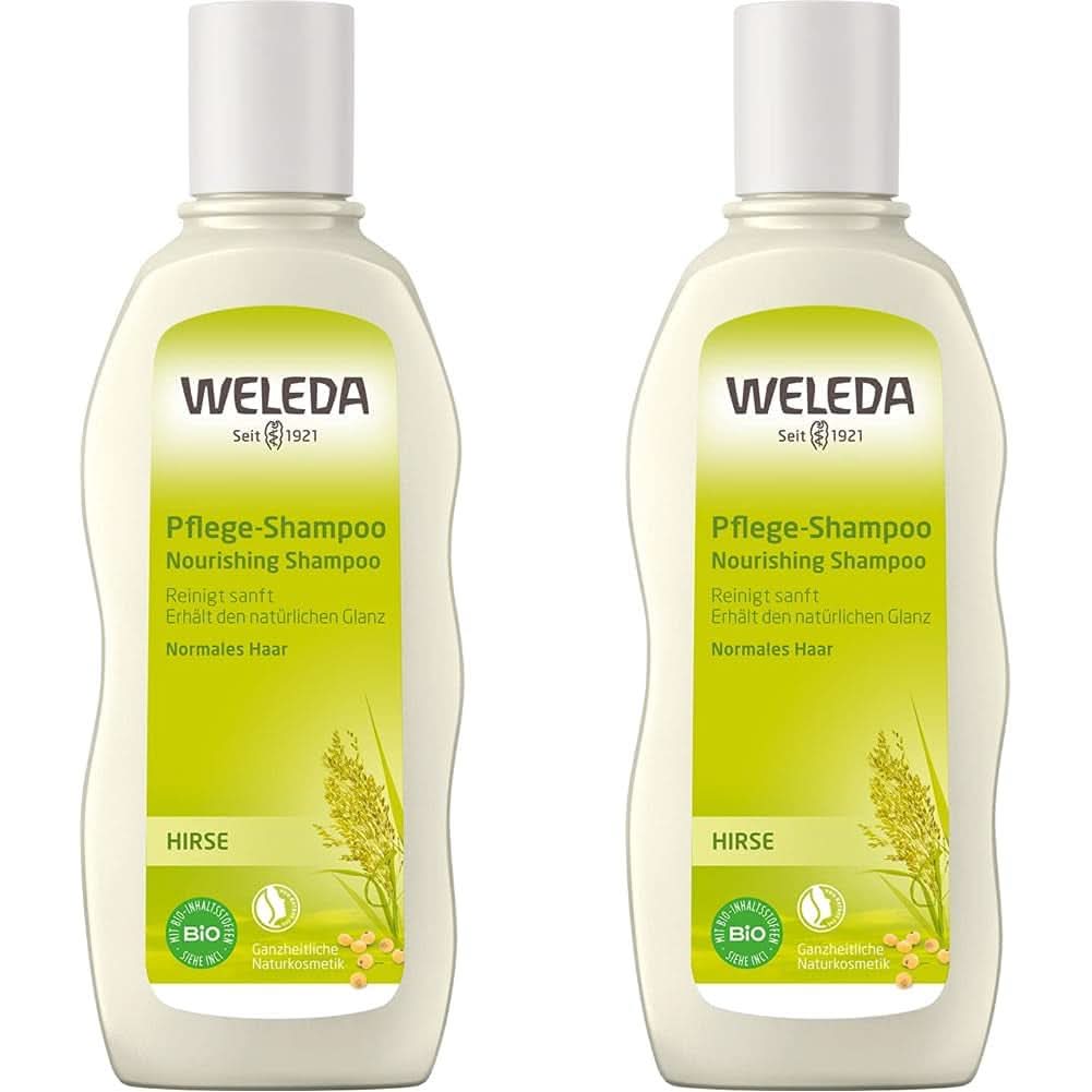 WELEDA Organic Millet Care Shampoo, gentle cleansing, 190 ml Shower and bath Naty Shop 2 x 190 ml Care shampoo