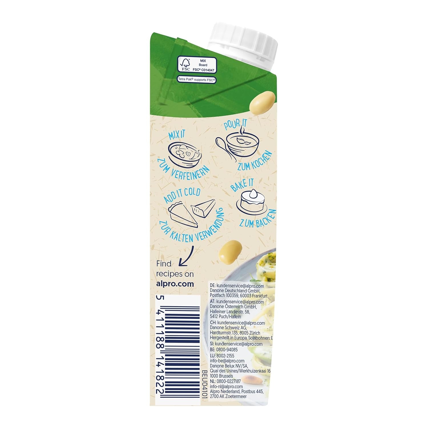 Alpro Bio Cooking Soya – Vegan Bio Kochcreme – 15 x 250 ml