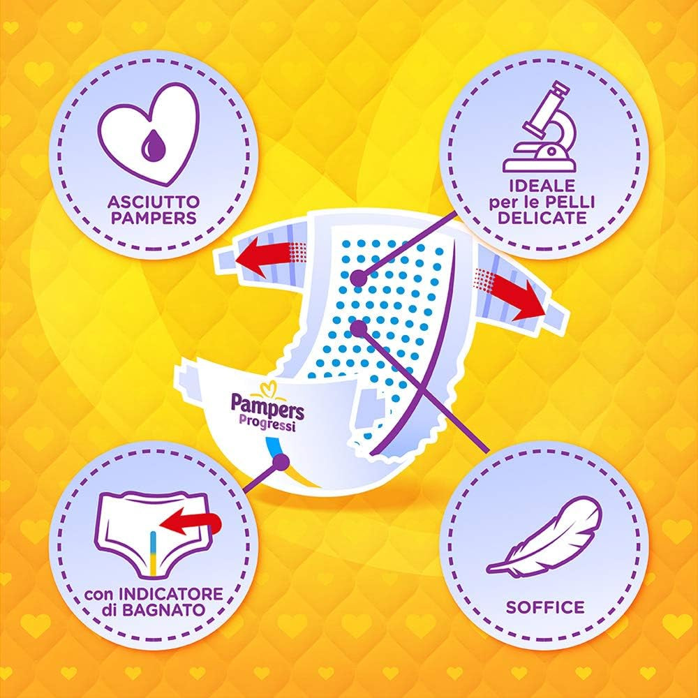 Pampers Progressi & Fit Prime Midi diapers, short format, 162 diapers, size 3 (4-9 kg), online membership to the gym for 1 month as a gift