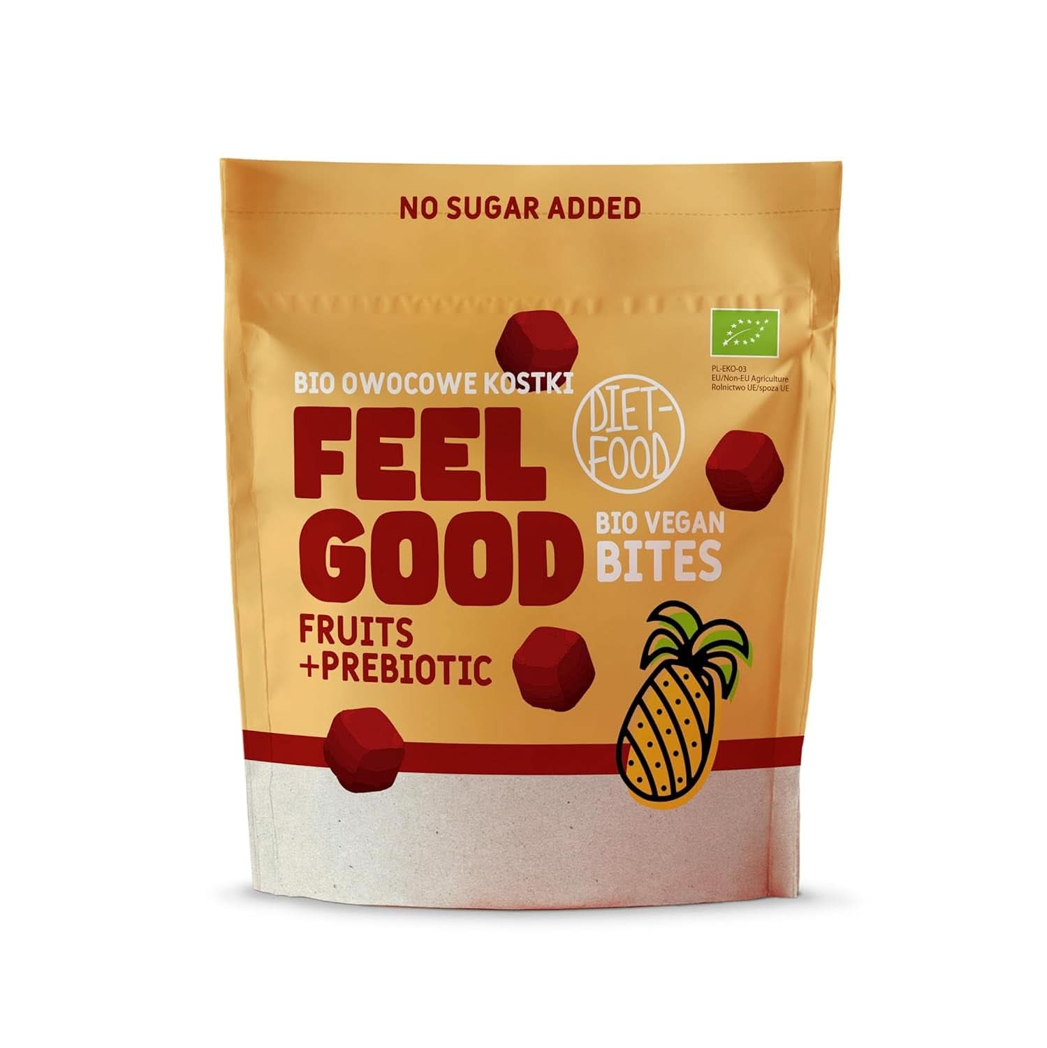 Organic fruit cubes, 100% fruit, 120 grams Dehydrated products Naty Shop Feel Good