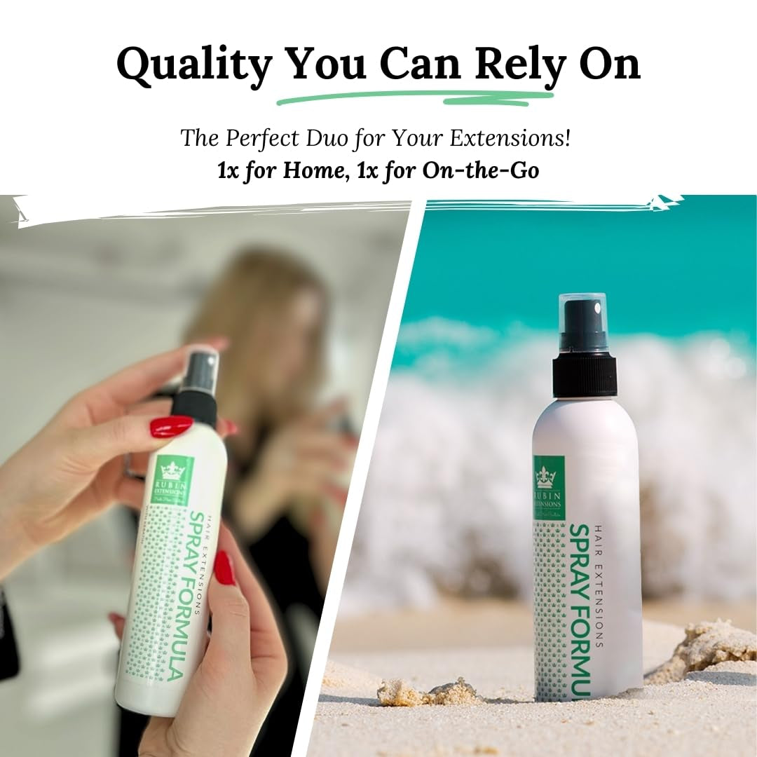 Spray cu 2 faze pentru îngrijirea extensiilor de păr uman | keratină, colagen și B5 extrem de concentrate | protecție și strălucire pentru extensiile de bandă din păr uman | ideal pentru extensii de păr uman și împletituri din păr uman | 2-pack Produse pentru descurcarea părului Naty Shop