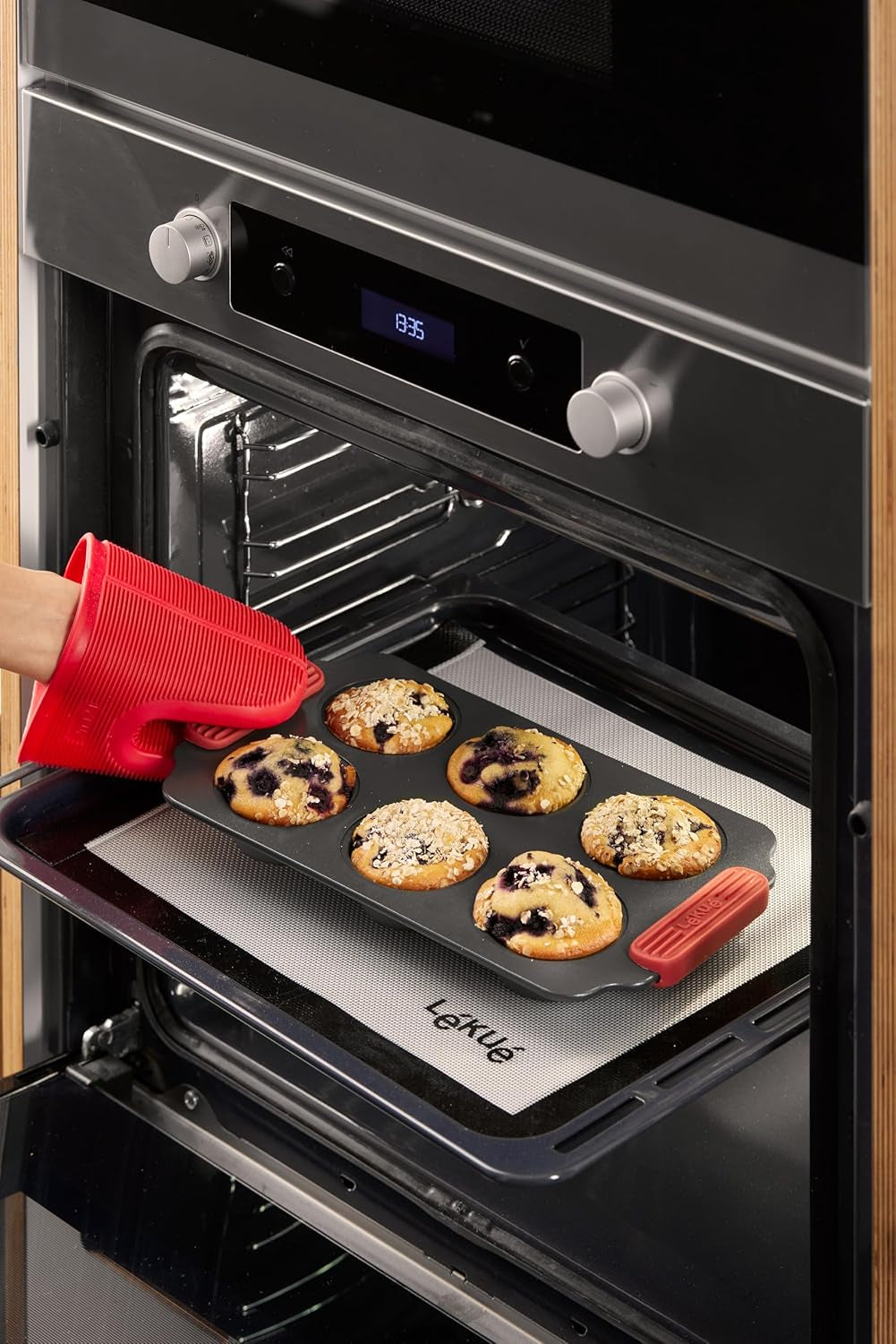 Lékué Muffin-Backform, Antihaftbeschichte, Metall, 6 Mulden Molds and baking trays Naty Shop