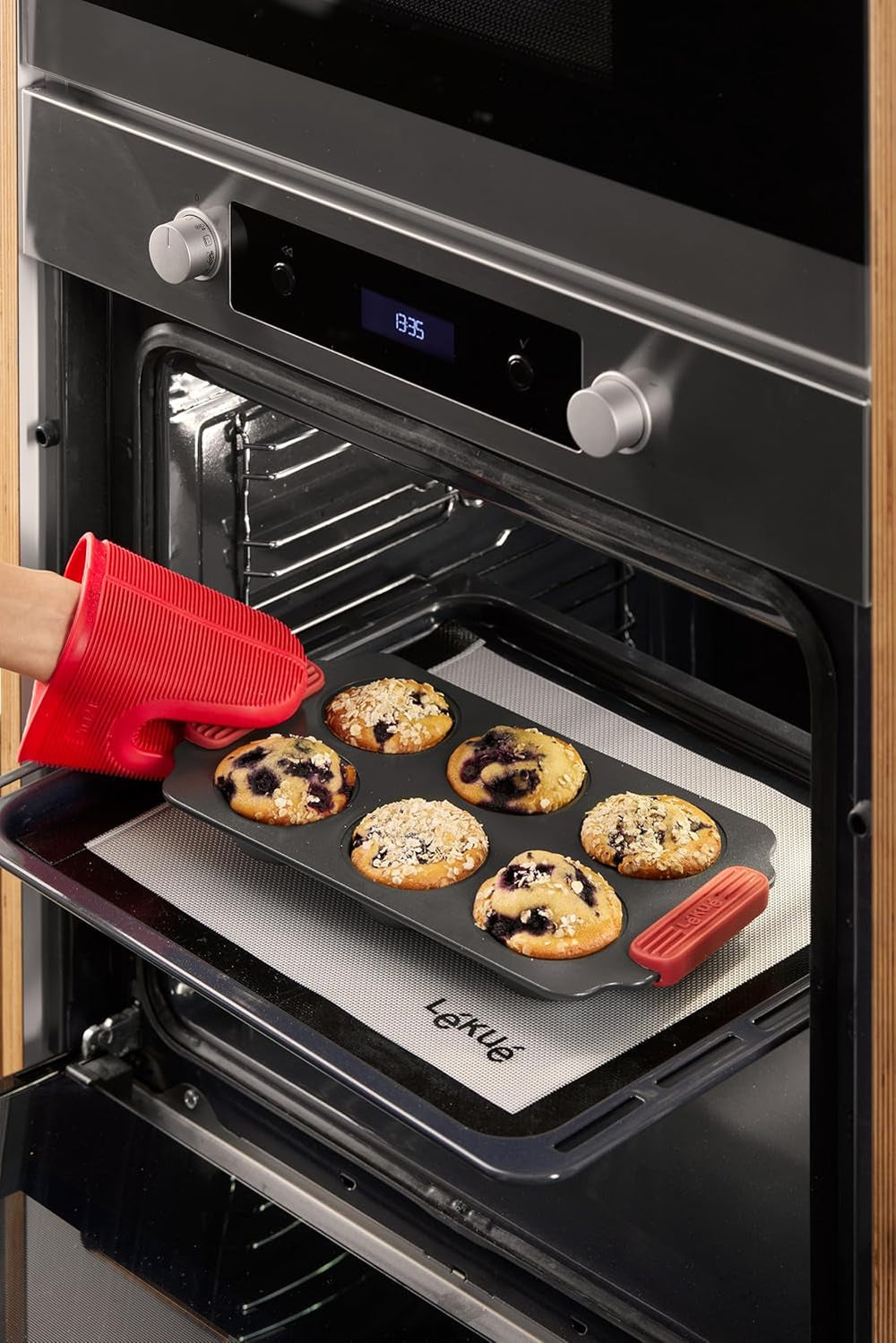 Lékué Muffin-Backform, Antihaftbeschichte, Metall, 6 Mulden Molds and baking trays Naty Shop