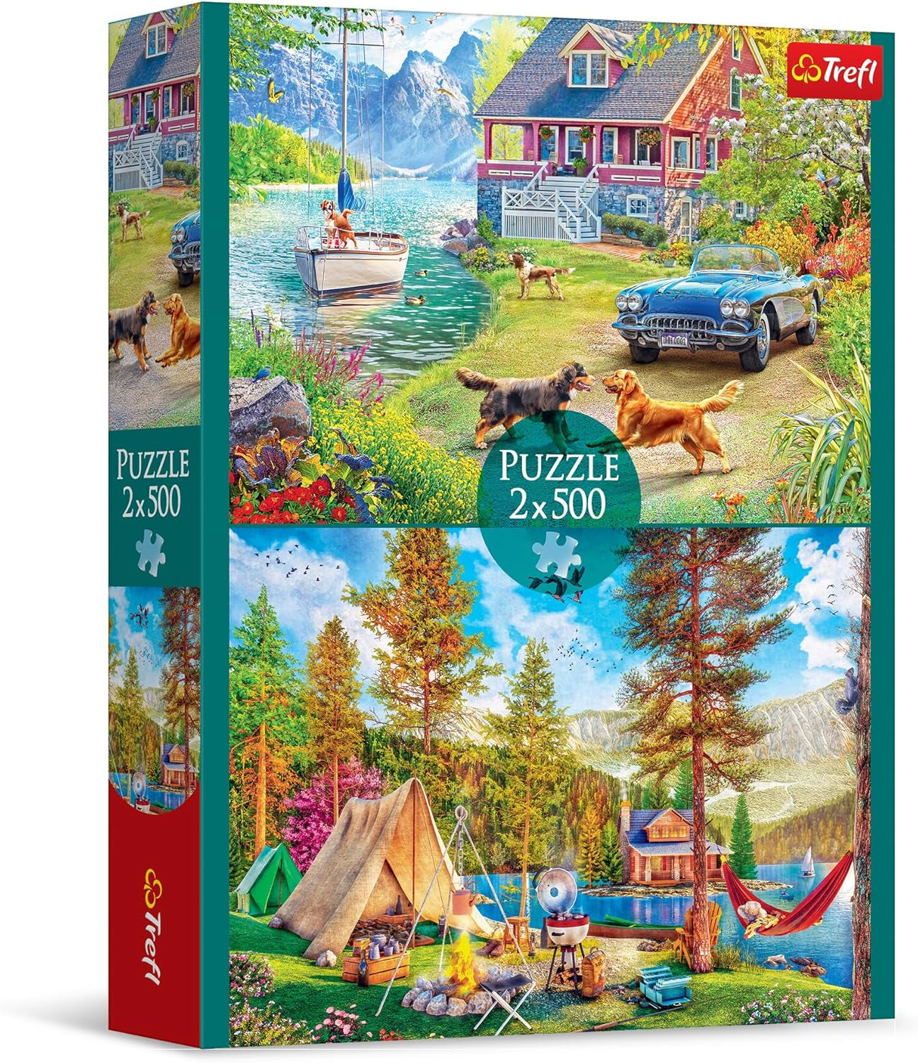 Trefl - Puzzle 2In1: Relaxare de vară - 2 X 500 piese - Set de două puzzle-uri, DIY, Divertisment creativ, Pentru adulți și copii de 10 ani și peste Puzzle Naty Shop Titlu implicit