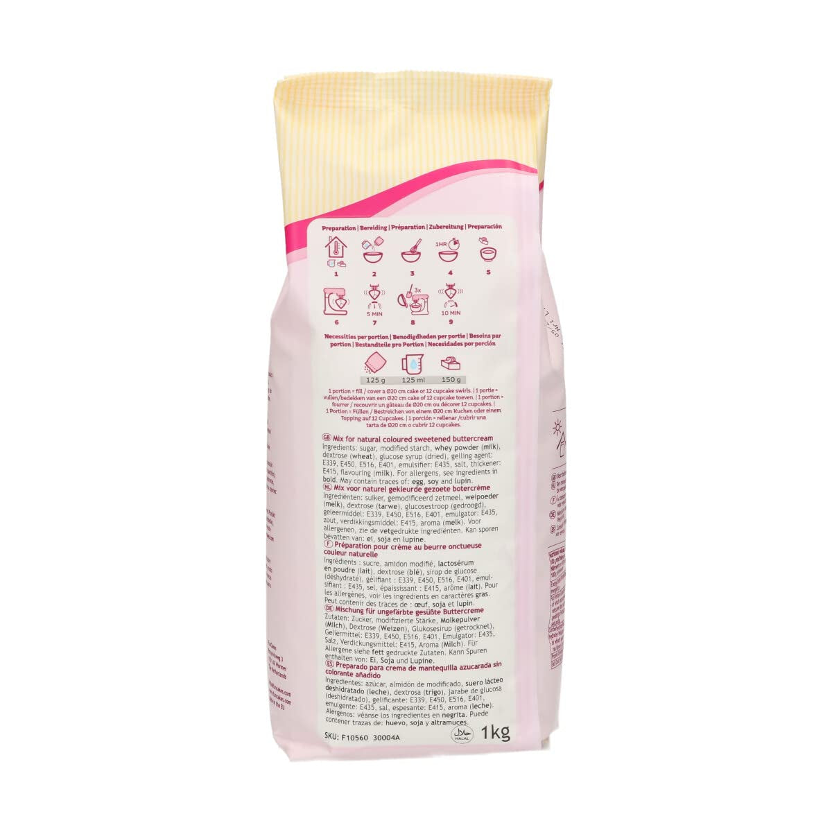 Funcakes Mix Für Buttercreme: Einfach Zu Berübenen, Cremig, Perfekt Zum Dekorieren, Abdecken Und Füllen Von Kuchen, Belag Auf Cupcakes, Halal., 1 Kg Mix for baking and cooking Naty Shop