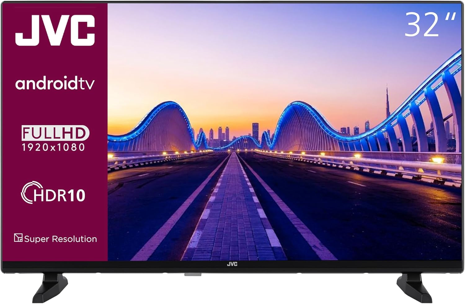 Televizor JVC QLED, 32 de inci, Full HD, Android, Smart TV (HDR, triplu tuner, Bluetooth), LT-32VQF545A