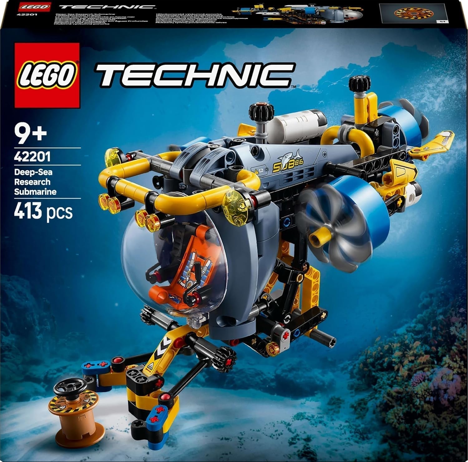 LEGO Technic Deep Sea Explorer Submarine Building Toy for Kids 9 Years Old Boys and Girls Creative Birthday Gift Ideas Buildable Vehicle with Rotating Propellers 42201 Building Sets Besuche den LEGO-Store