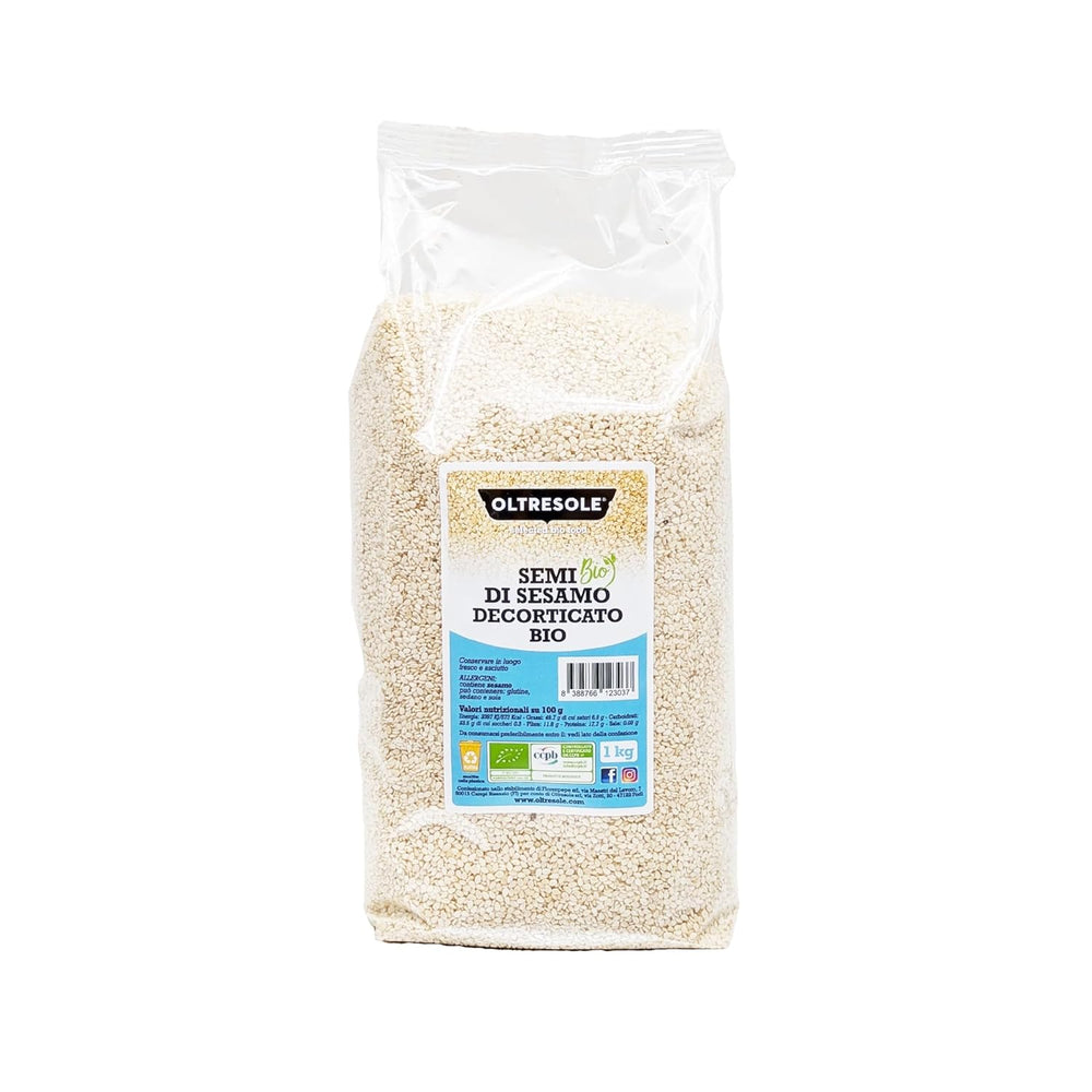 Organic Sesame Seeds 3kg, Raw Organic Oilseeds, White Sesame, Naturally Hulled, Unroasted, Source of Calcium and Iron, Economy Package