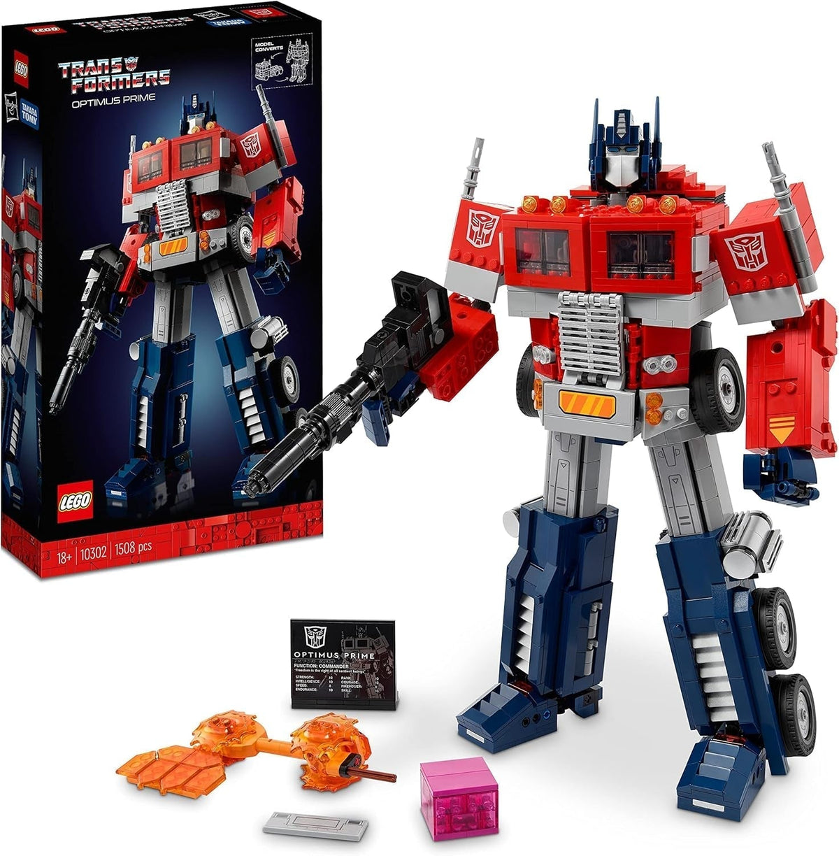 LEGO 10302 Icons Optimus Prime Set, 2In1 Robot Figure and Truck Model, Transformers Toy Model Kit for Adults, Birthday or Christmas Gift for Men, Women, Her and Him Building Sets Besuche den LEGO-Store Single Bed