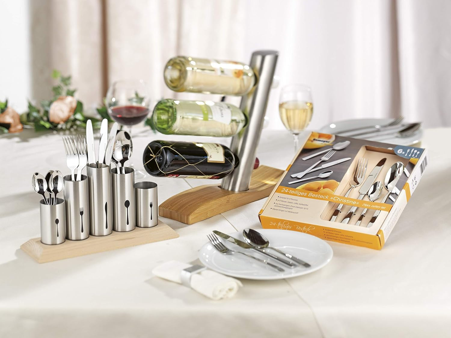 Stainless Steel Cutlery Holder, 1 Pack, Silver Naty Shop Kitchen