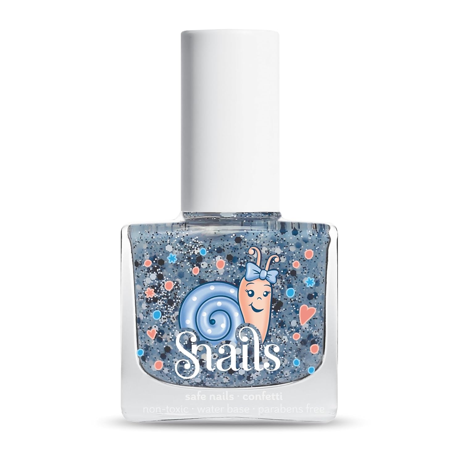 Snails 516202 Top Coat Confetti Blue Baby Nail Polish, Water Based, Washable, Safe, Vegan