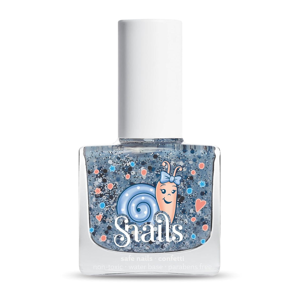 Snails 516202 Top Coat Confetti Blue Baby Nail Polish, Water Based, Washable, Safe, Vegan