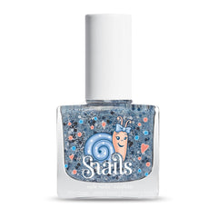 Snails 516202 Top Coat Confetti Blue Baby Nail Polish, Water Based, Washable, Safe, Vegan
