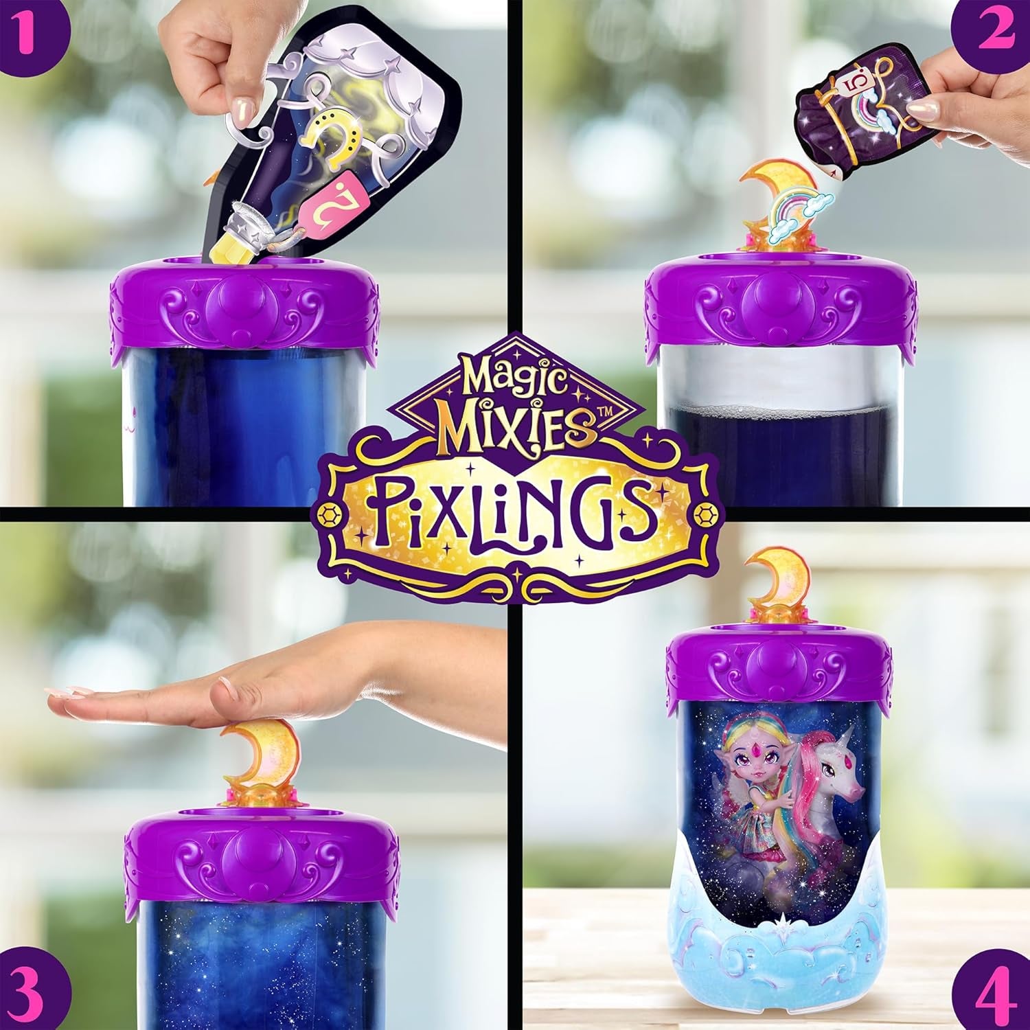 Magic Pixlings Pop + Pony Set mit Puppe und Pony - Magic Unboxing mit speziellen Zaubern - Puppe mit langen Mähnen zum Kämmen - Kinder ab 3 Jahren behrumt - MG104000