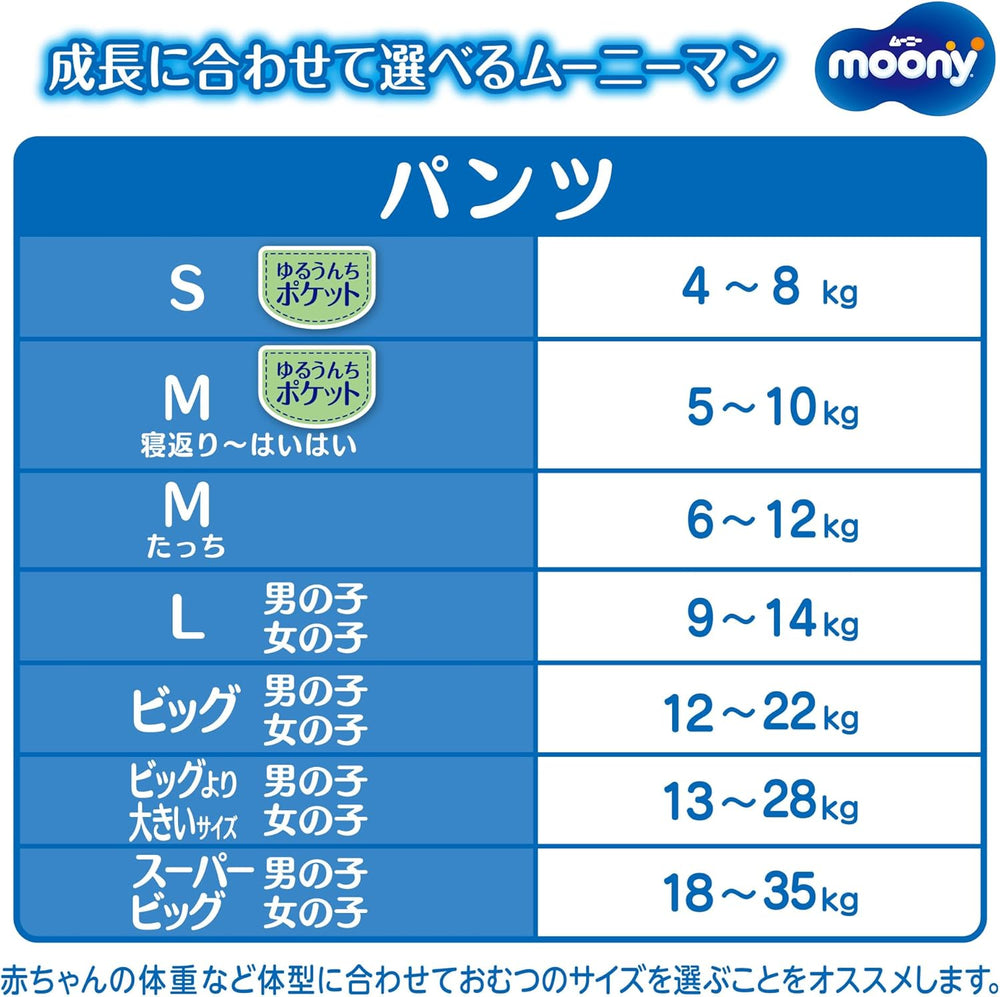 XXL Japanese diapers for boys (13-28 kg)