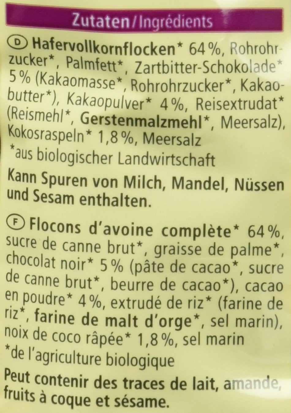 Crispy oat cakes with organic chocolate, 375g