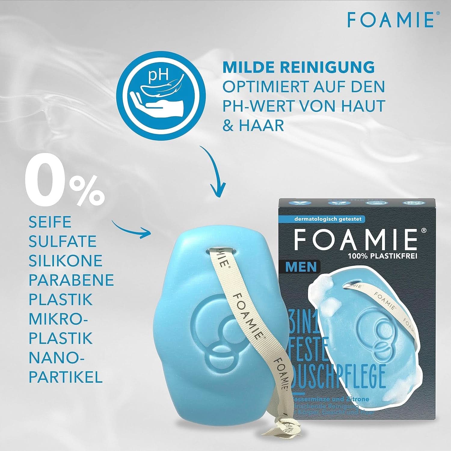 Foamie, Gel de duș, sapun și șampon solid, 3 in 1, 90 grame Duș și baie Naty Shop
