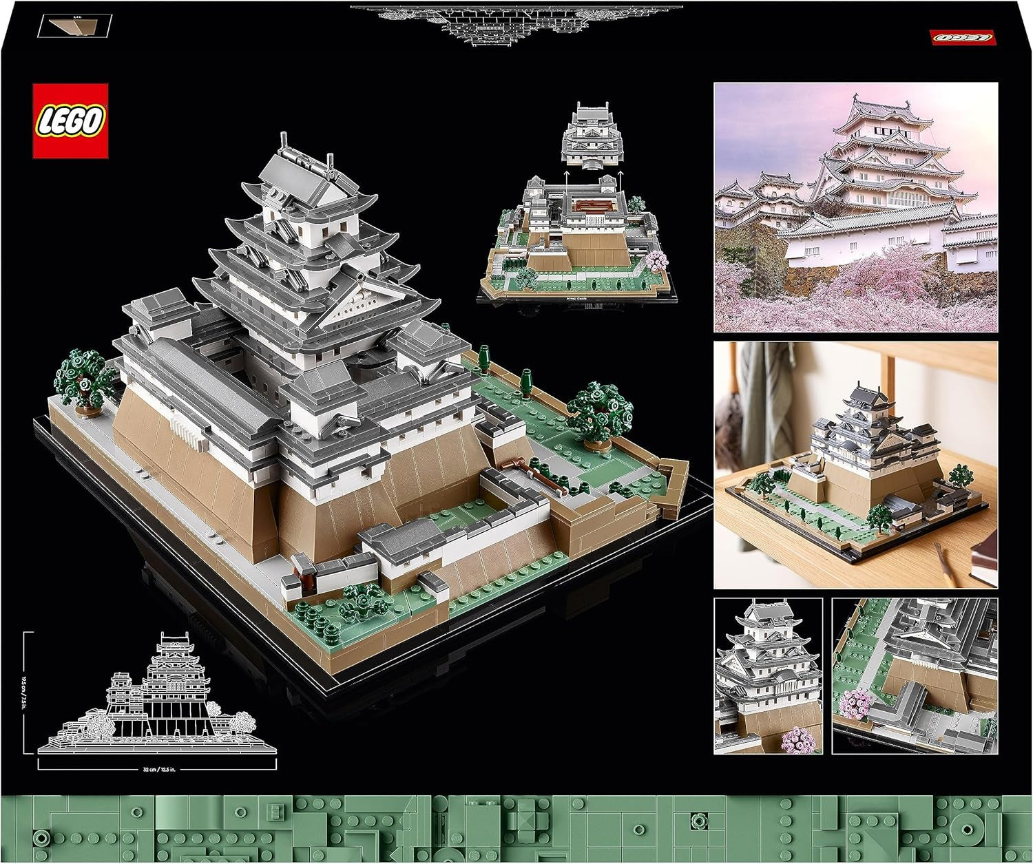 LEGO Architecture Himeji Castle, Adult Model Kit, Landmark Collection, Creative Gardening and Japanese Culture Fan Set with Cherry Blossom Tree, Gift for Him and Her 21060 Building Sets Besuche den LEGO-Store