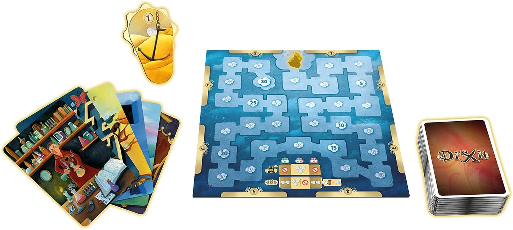 Asmodee, Dixit, German Version, Base Game, A Picture is Worth a Thousand Words, Creative Family Game for 3-8 Players Ages 8+, Game of the Year 2010 with 30 Minute Playtime