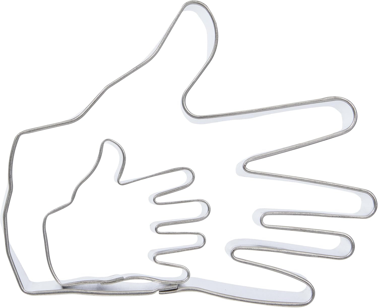 SC619 Forme de tăiat fursecuri și tort cu motiv de mână, dimensiuni mici și mari, asortate, oțel inoxidabil, argintiu, 10 x 2 x 9 cm, 2 bucăți