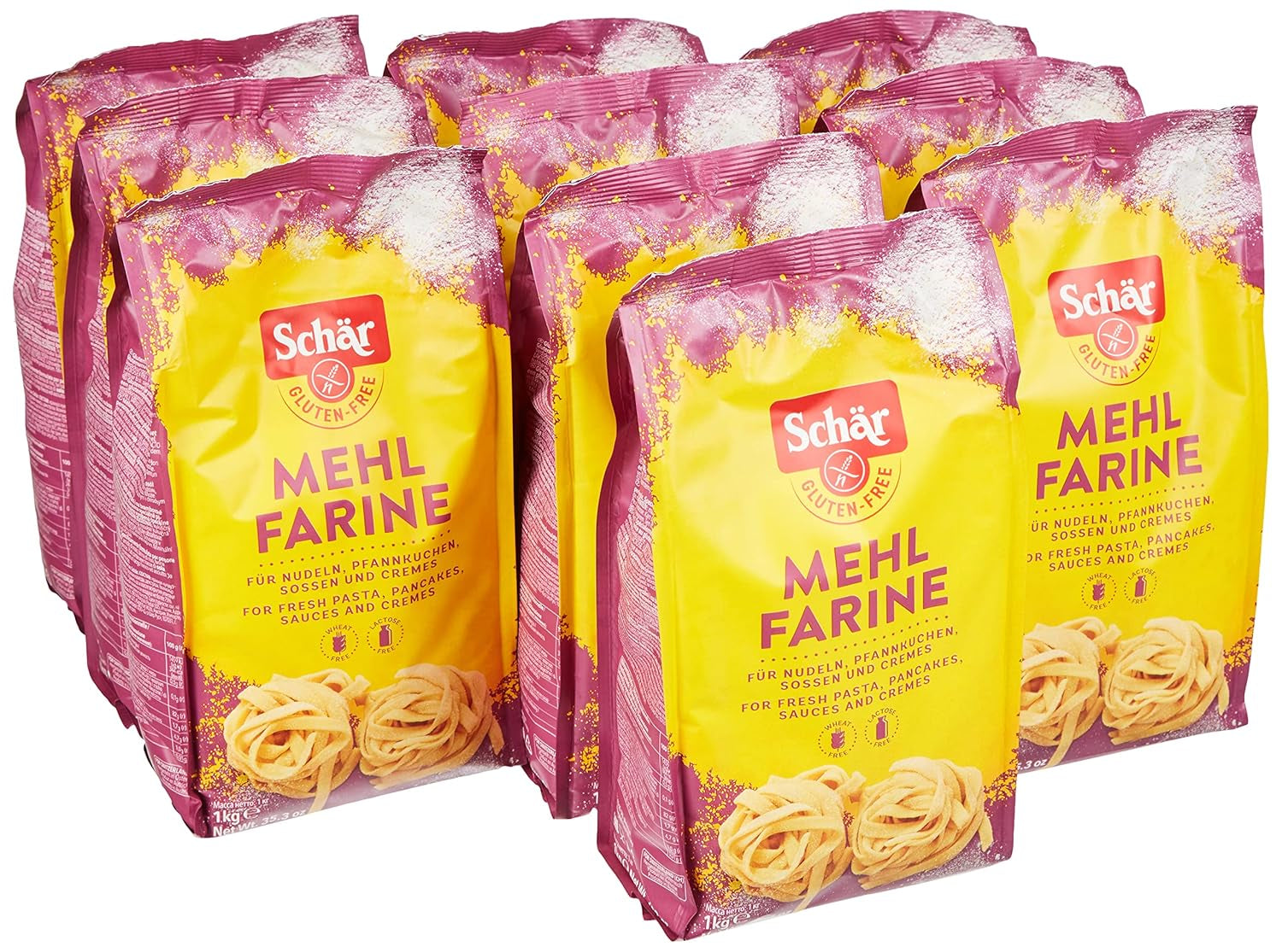 Mehl "Farine" - Basismehlmischung Glutenfrei 1Kg, 10Er Pack Mixture for baking and cooking Naty Shop