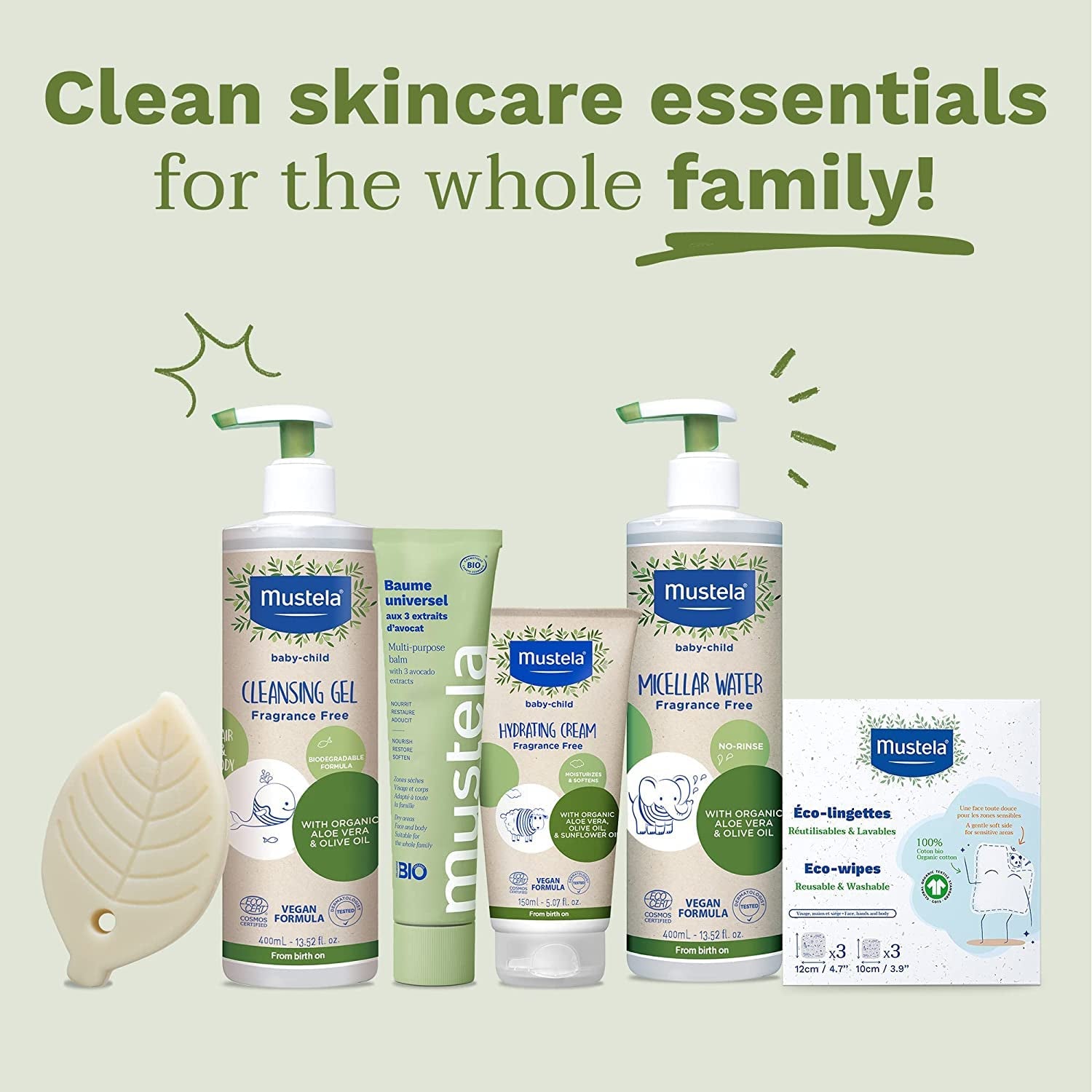 100% GOTS Cotton Reusable Body & Makeup Diapers for Babies & the Whole Family - Cleans Skin & Absorbs Dirt, Suitable for Sensitive Skin (6 Pack)