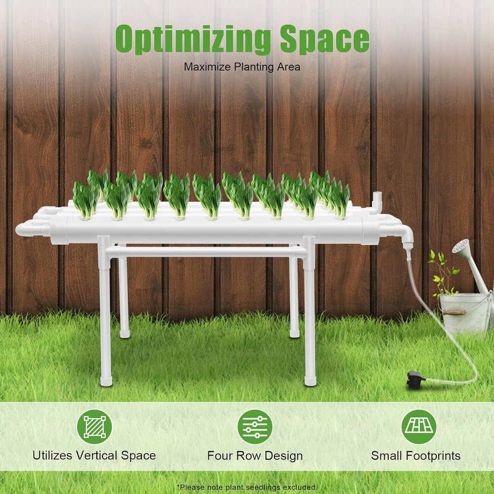 3-Layer Hydroponic Grow Kit 108 Planting Spaces Hydroponic Soilless Plant Grow Systems Hydroponic Plant Grow System in Tubes for Vegetables (Single Layer with 36 Holes)