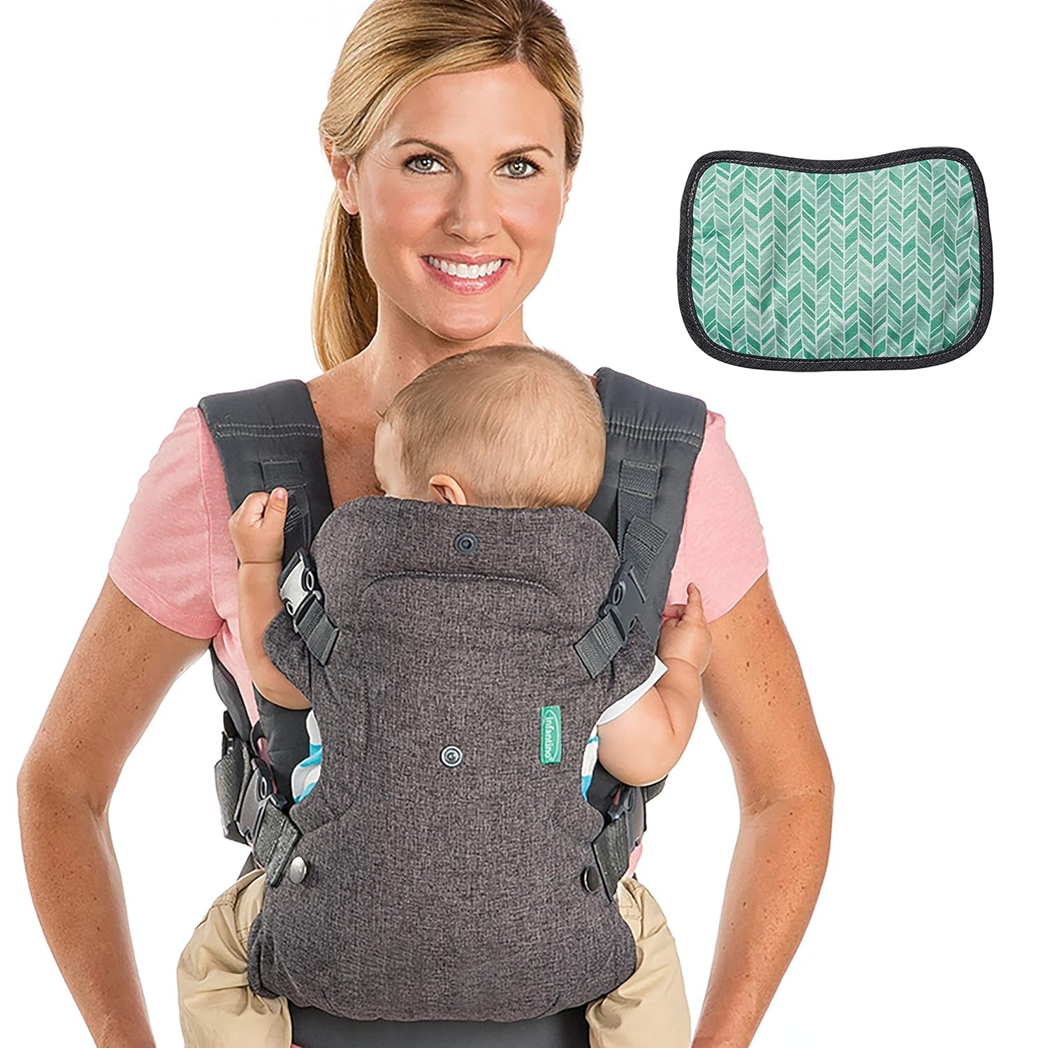 Pampers Sensitive Flip Advanced 4-in-1 Baby Carrier with Bib and Wipes, 1200 Wipes (15 x 80) for Baby's Sensitive Skin, Dermatologically Tested, Newborn Essentials