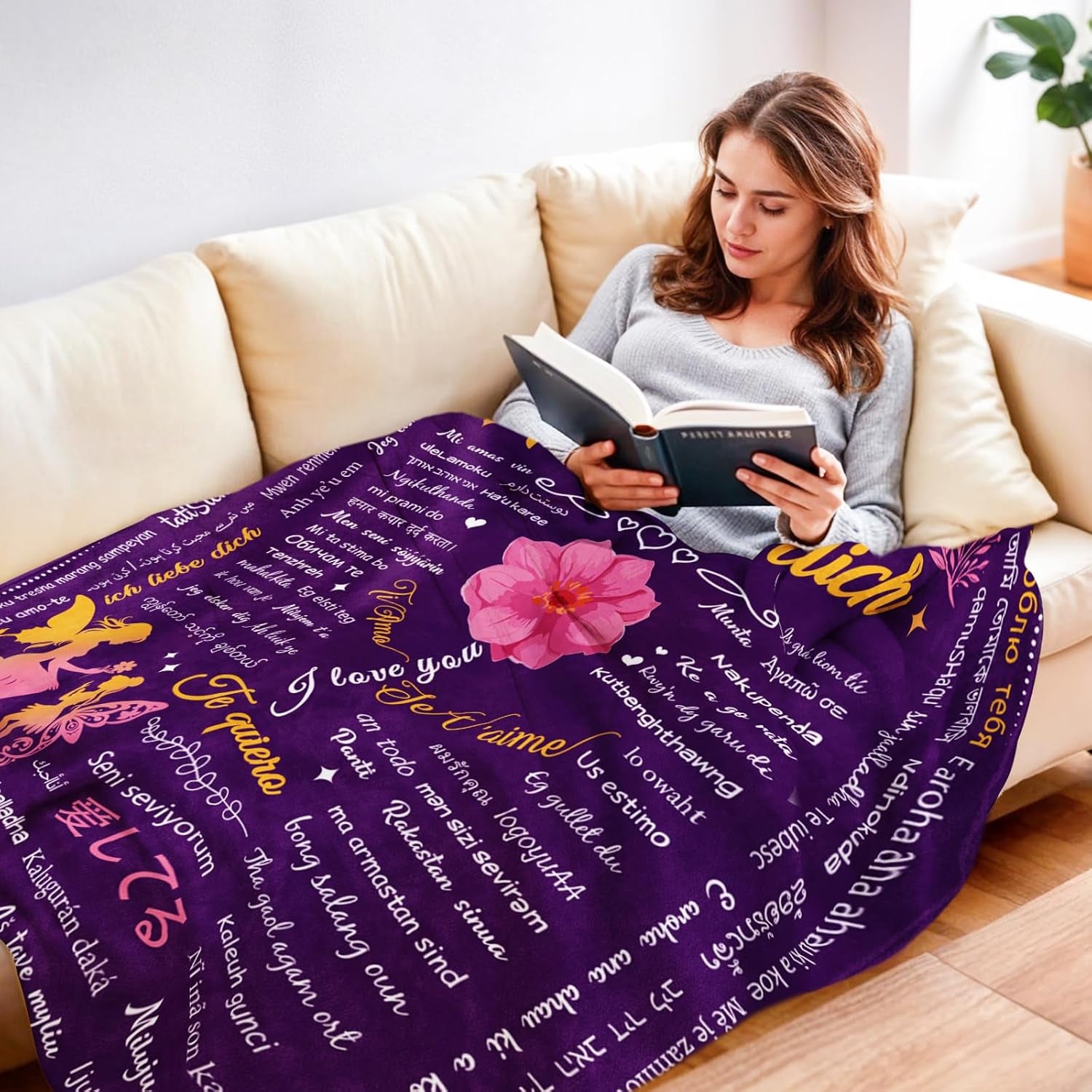 Gifts for Mom, Anniversary Gift for Couples, Besond Women, Husbands Sisters and Mothers, Security Ideal for Mother's Day, Valentine's Day and Christmas 50"X60" Beds and Blankets Yasrlvun