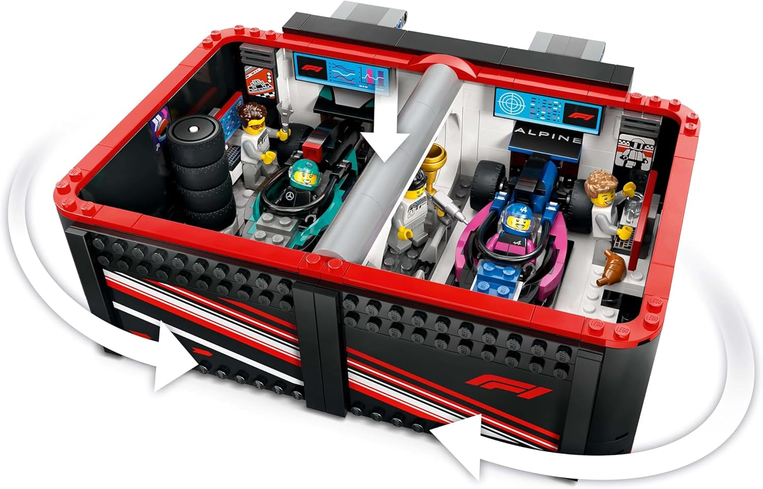 LEGO City F1 Garage with Mercedes-Amg and Alpine Race Cars - Formula 1 Race Car with 2 Drivers and 4 Mechanical Minifigures - Gift for Boys and Girls 7+ and Fans 60444 Besuche den LEGO-Store Building Sets